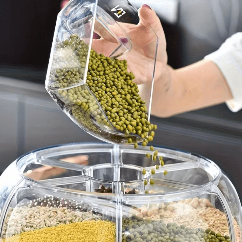 PristineSpace™️ Premium 6in1 Rotating 360 Container Dispenser Storage Box