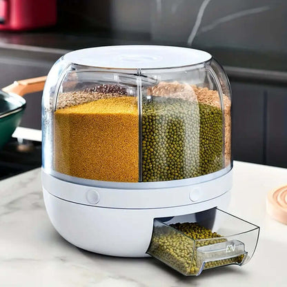 PristineSpace™️ Premium 6in1 Rotating 360 Container Dispenser Storage Box